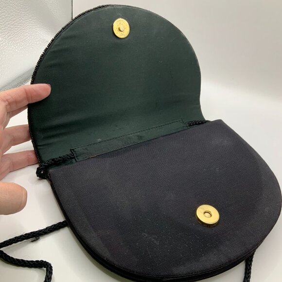 Towanny Vintage Black Sequin Beaded Embellished Handbag Crossbody - Picture 3 of 8